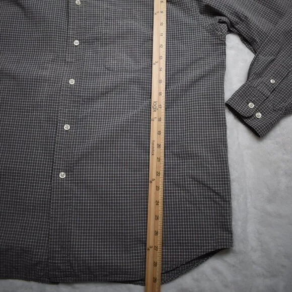 Eddie Bauer Mens Sz M 100% Baumwolle Cotton Plaid Button Down Shirt Office Work - Picture 13 of 16